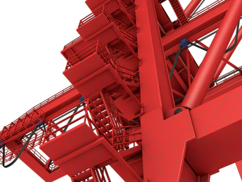 Port Container Crane 3D Model