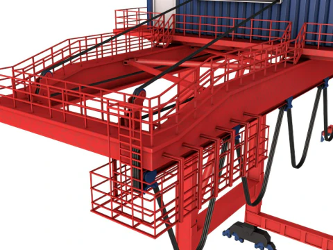 Port Container Crane 3D Model