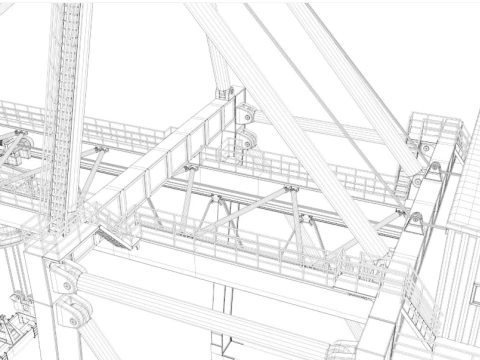 Port Container Crane 3D Model