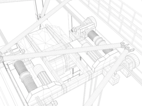 Port Container Crane 3D Model