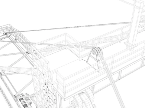 Port Container Crane 3D Model