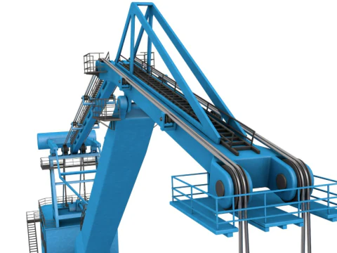 Level Luffing Port Crane 3D Model