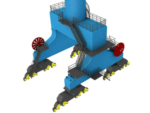 Level Luffing Port Crane 3D Model