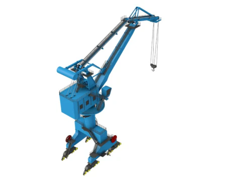 Level Luffing Port Crane 3D Model