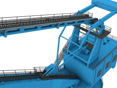 Level Luffing Port Crane 3D Model