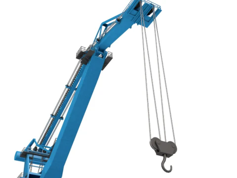 Level Luffing Port Crane 3D Model