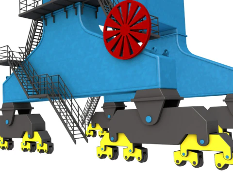 Level Luffing Port Crane 3D Model