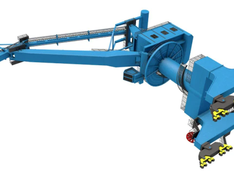 Level Luffing Port Crane 3D Model
