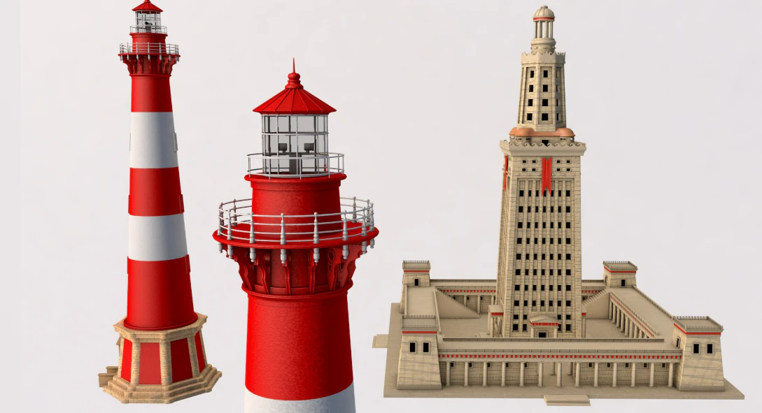 Lighthouse collection 3D Model .c4d .max .obj .3ds .fbx .stl .blend 