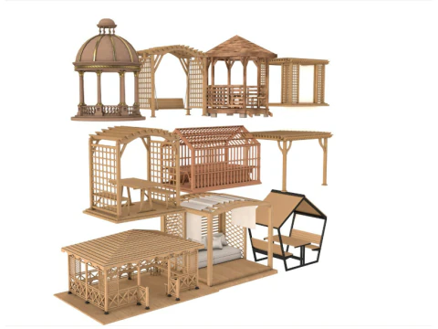 Pergola collection 3D Model