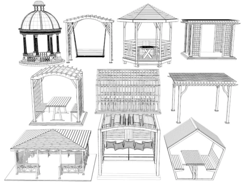 Pergola collection 3D Model