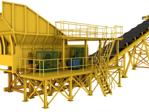 Stone Crusher Machine 3D Model