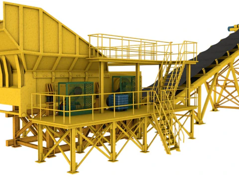 Taş Kırma Makinası 3D Model