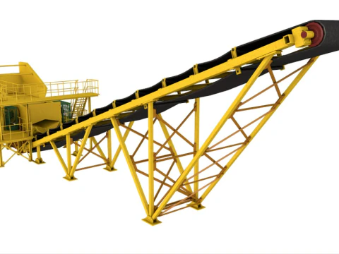 Stone Crusher Machine 3D Model