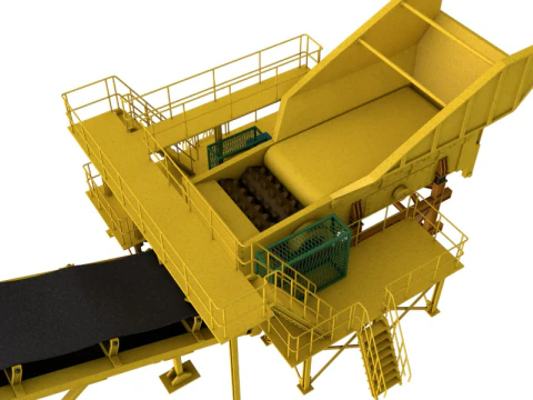 Stone Crusher Machine 3D Model