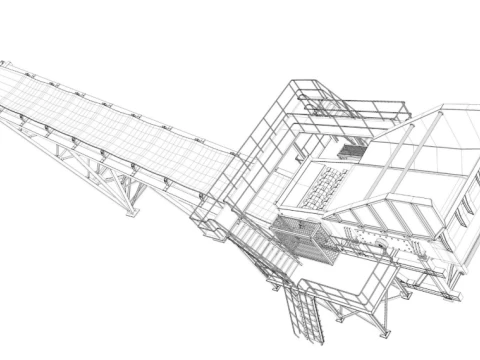 Stone Crusher Machine 3D Model