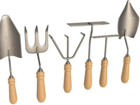 Farm Hand Tool Collection 3D Model