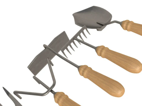 Farm Hand Tool Collection 3D Model