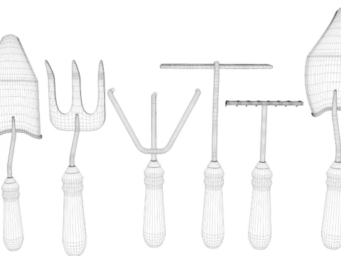 Farm Hand Tool Collection 3D Model