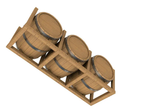 Wooden Barrel collection 3D Model