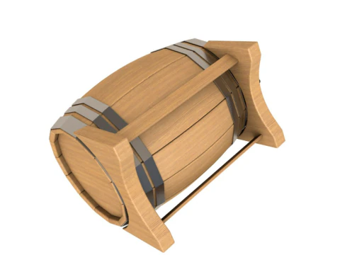 Wooden Barrel collection 3D Model