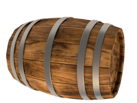Wooden Barrel collection 3D Model