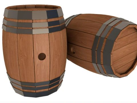 Wooden Barrel collection 3D Model