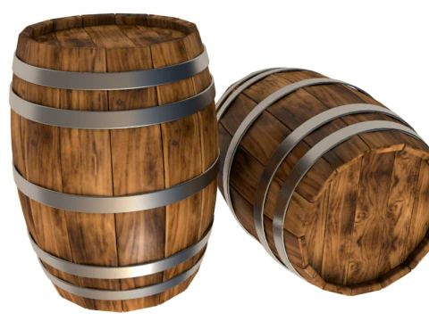 Wooden Barrel collection 3D Model