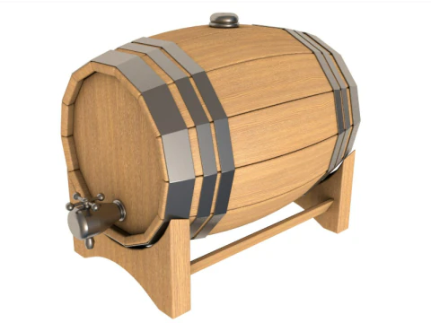 Wooden Barrel collection 3D Model