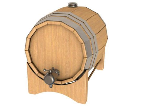 Wooden Barrel collection 3D Model