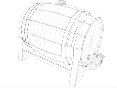 Wooden Barrel collection 3D Model
