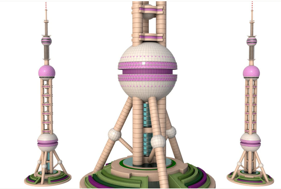 Pearl Tower 3D Model .c4d .max .obj .3ds .fbx .stl .blend 
