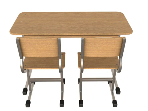 School Desk collection 3D Model