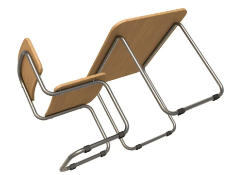School Desk collection 3D Model