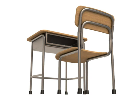 School Desk collection 3D Model