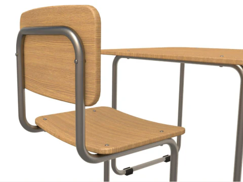 School Desk collection 3D Model