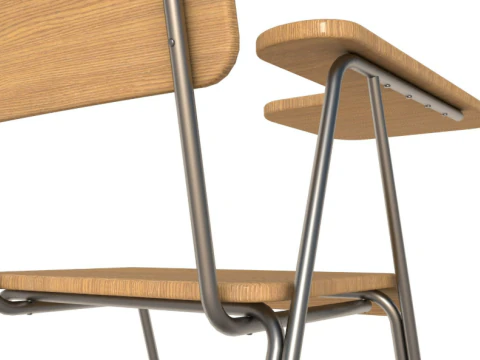 School Desk collection 3D Model