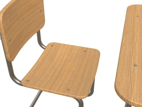 School Desk collection 3D Model