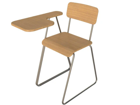 School Desk collection 3D Model