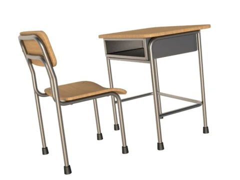 School Desk collection 3D Model