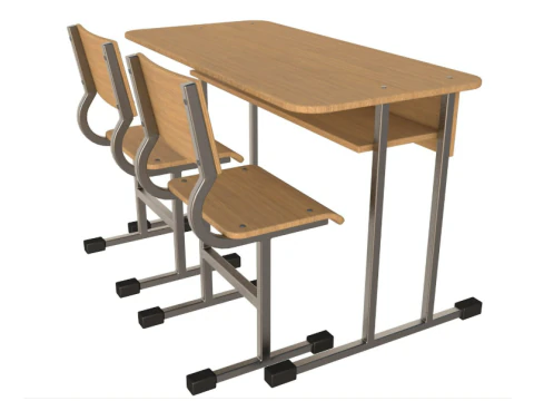 School Desk collection 3D Model