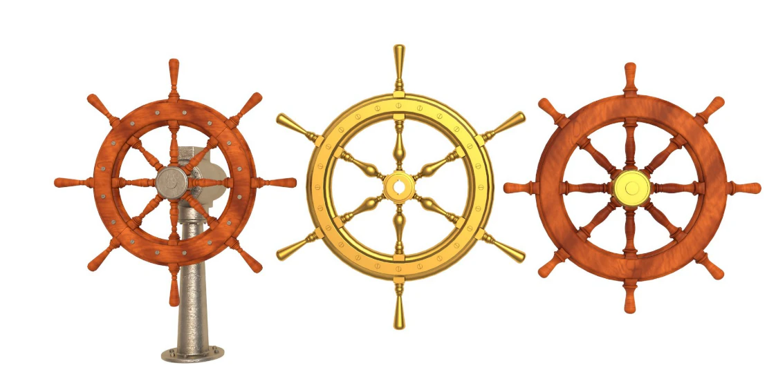 Ship wheel collection 3D Model .c4d .max .obj .3ds .fbx .stl .blend 