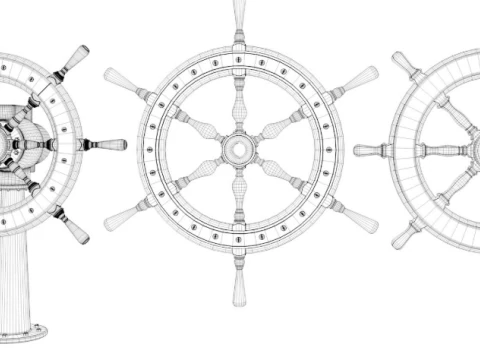 Ship wheel collection 3D Model