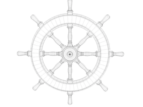 Ship wheel collection 3D Model