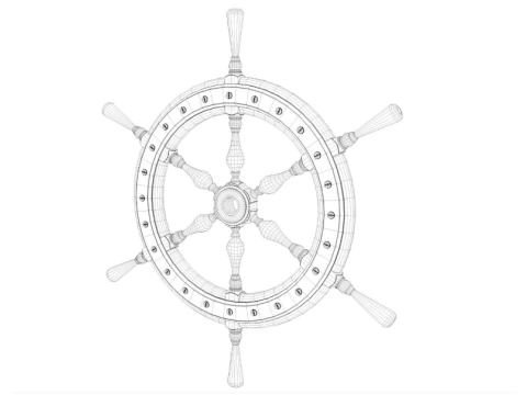 Ship wheel collection 3D Model