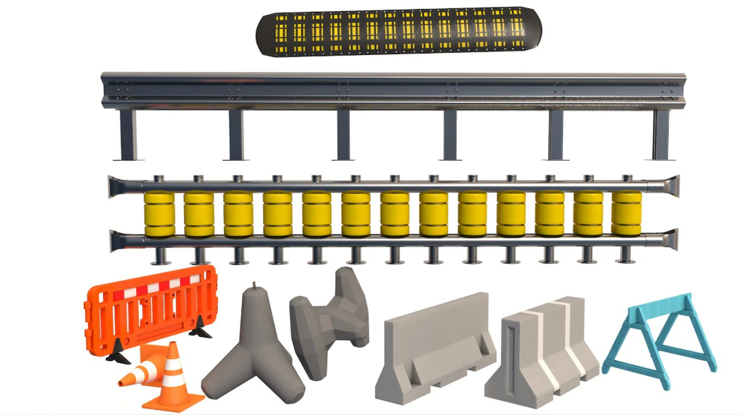 Kolekcja barier drogowych Model 3D .c4d .max .obj .3ds .fbx .stl .blend 