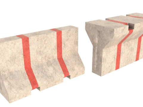 Kolekcja barier drogowych Model 3D
