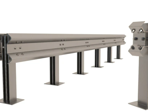 Kolekcja barier drogowych Model 3D