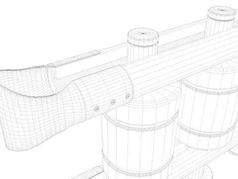 Kolekcja barier drogowych Model 3D