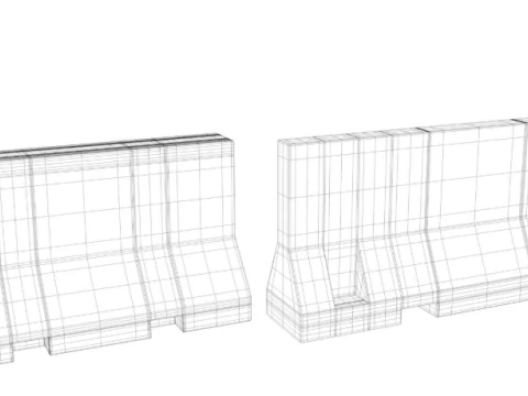 Kolekcja barier drogowych Model 3D